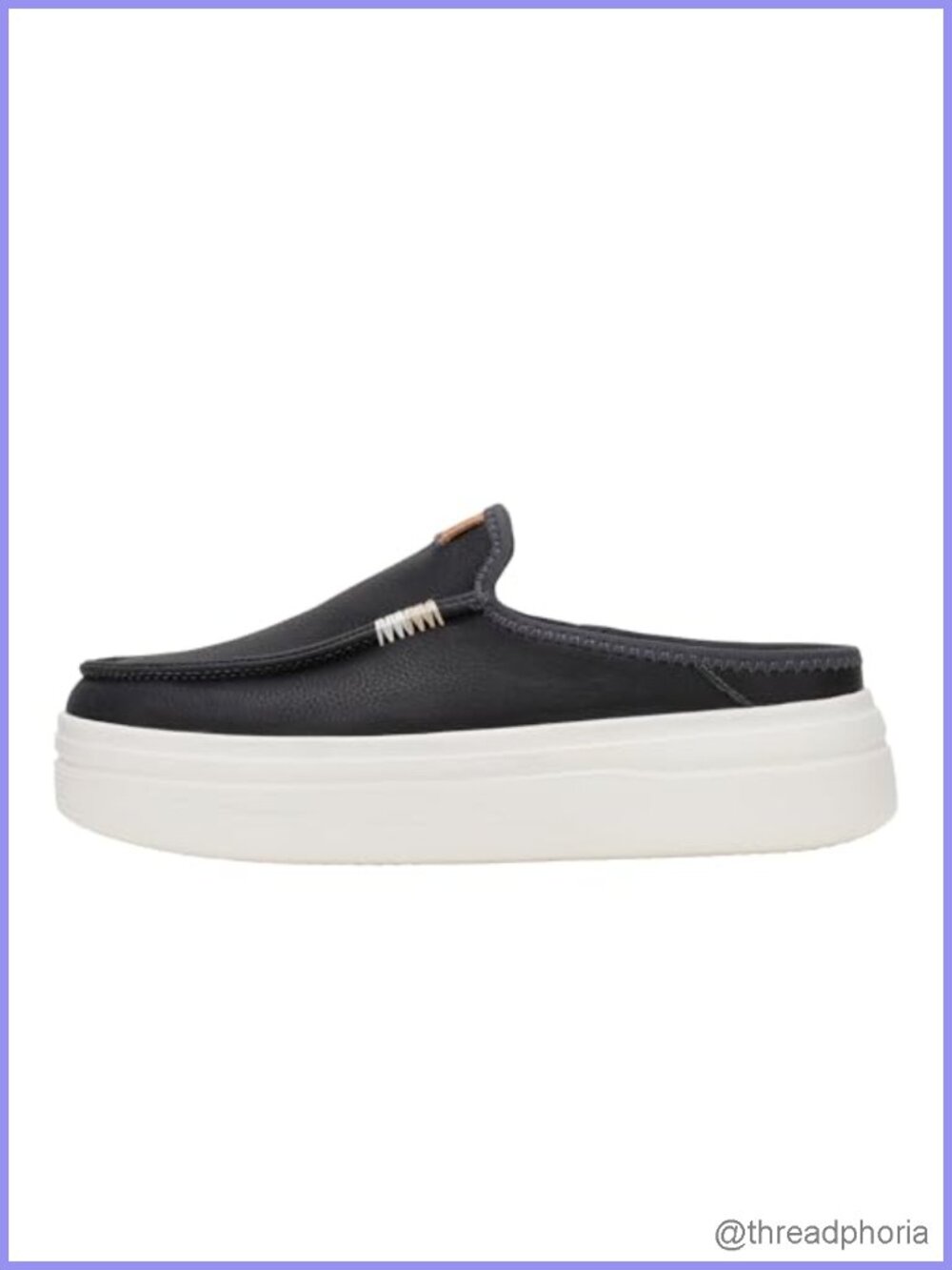 HEYDUDE Austin Lift Platform Mule Genuine Leather Slip On Shoe
